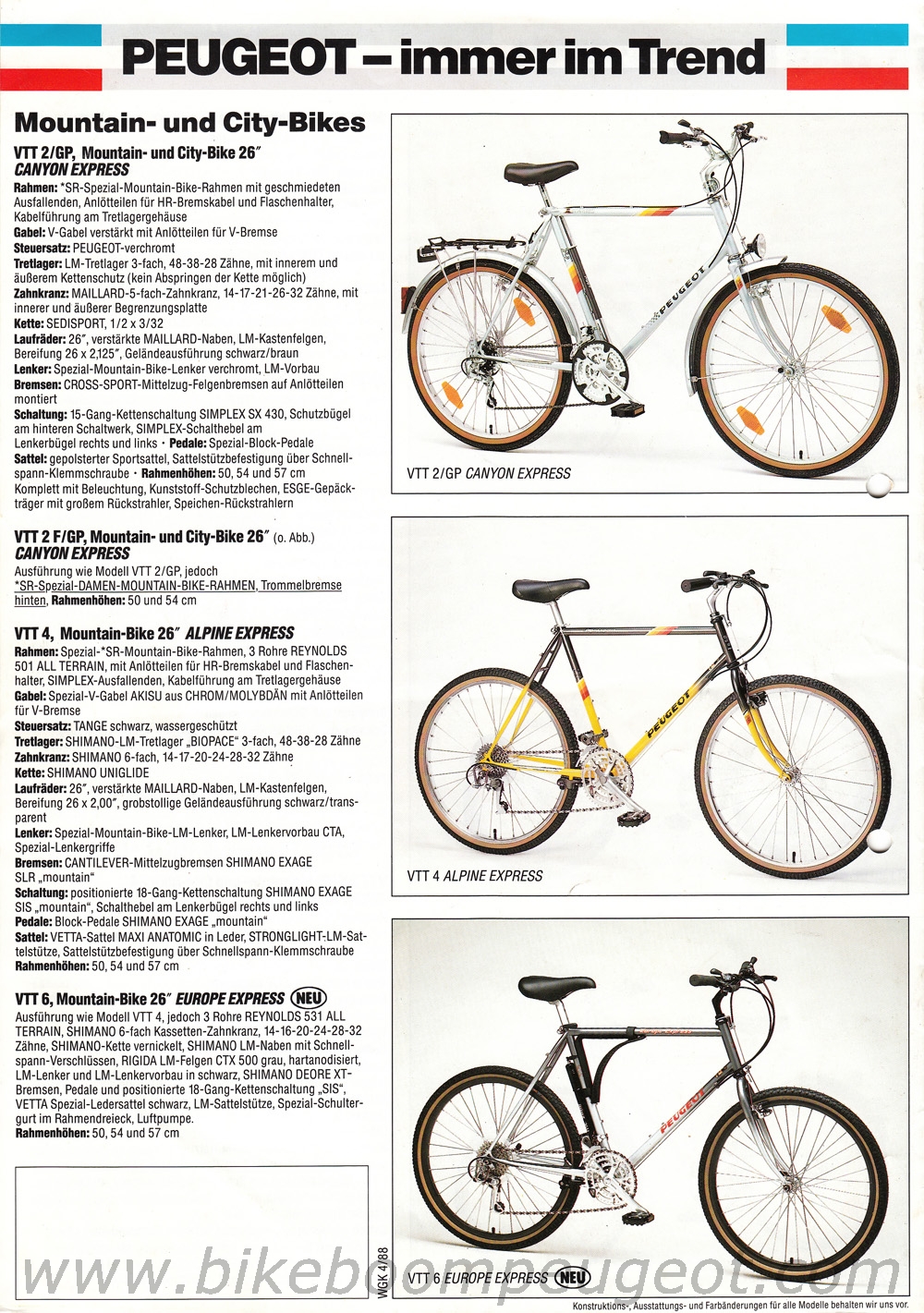 Peugeot 1988 Germany Brochures